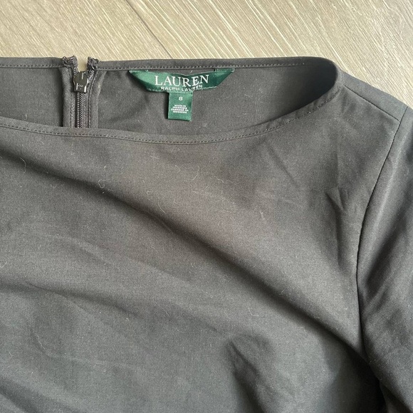 Lauren Ralph Lauren Dress Womens 8 3/4 Bell Sleeve Boho Shift Knee Length Black - Picture 2 of 7